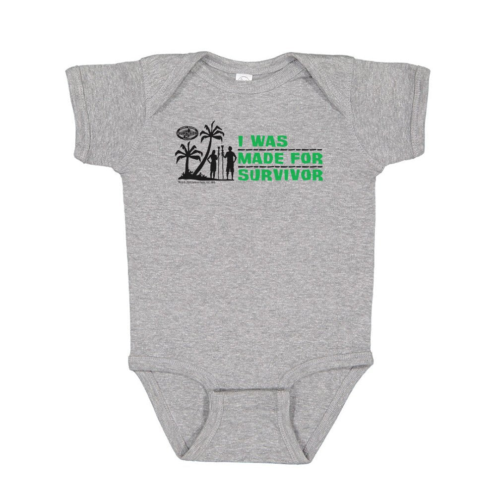 Survivor I Was Made For Survivor Baby Bodysuit - Paramount Shop