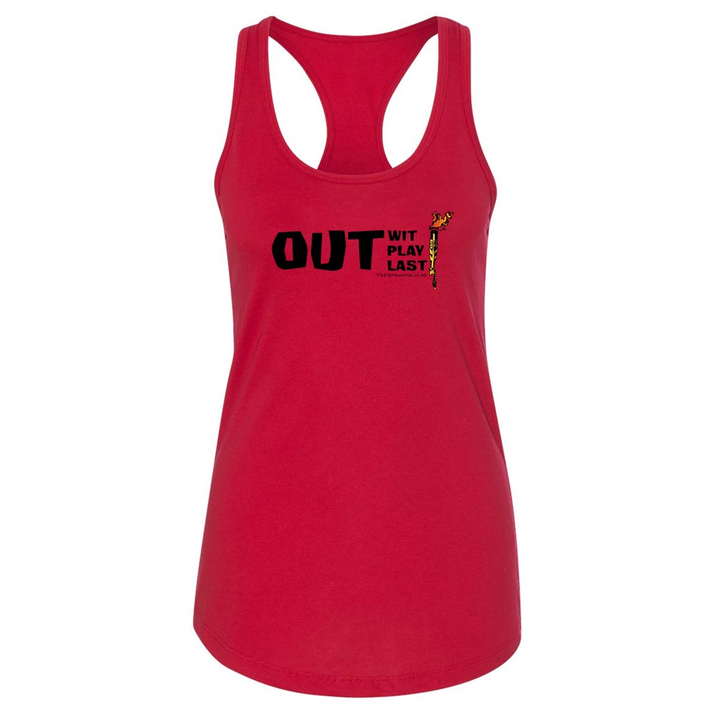 Survivor Out Wit, Play, Last Women's Racerback Tank Top - Paramount Shop