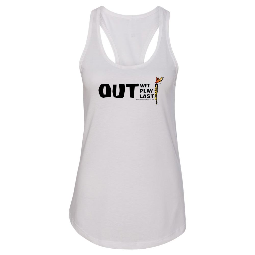 Survivor Out Wit, Play, Last Women's Racerback Tank Top - Paramount Shop