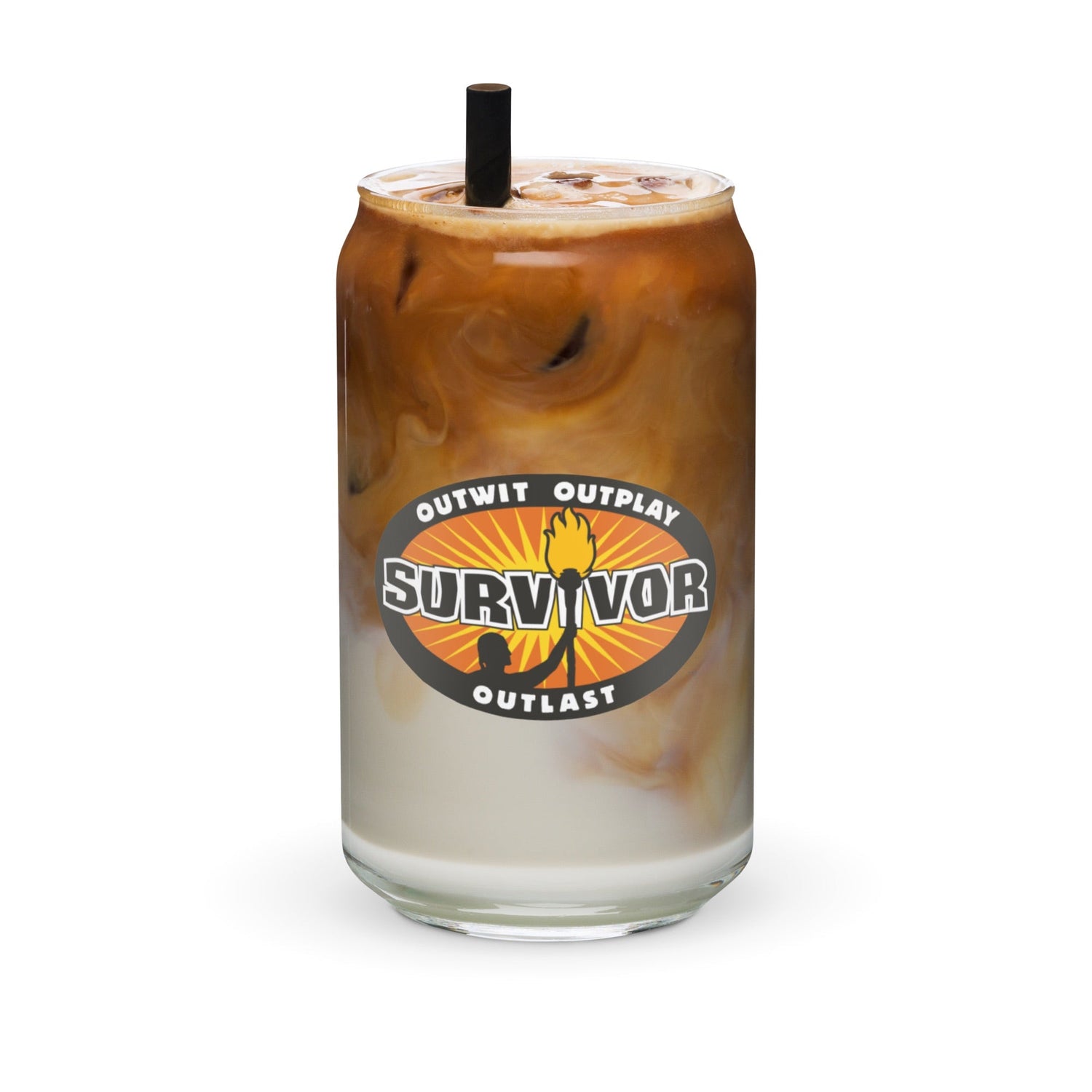 Survivor Outwit, Outplay, Outlast Can Shaped Glass - Paramount Shop