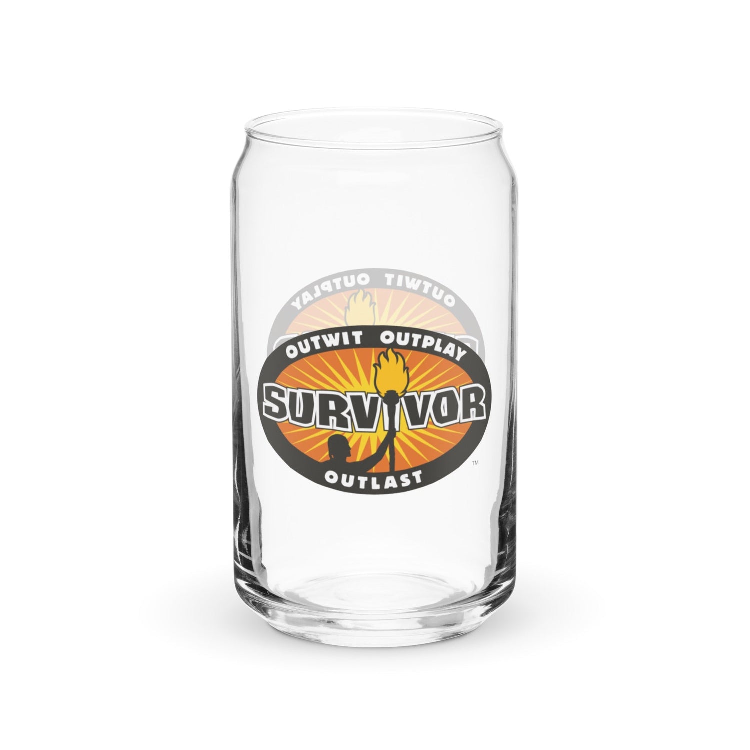 Survivor Outwit, Outplay, Outlast Can Shaped Glass - Paramount Shop