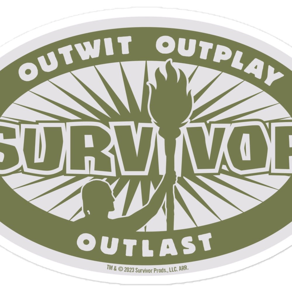 Survivor Outwit, Outplay, Outlast Torch 5.5" Die Cut Sticker - Paramount Shop