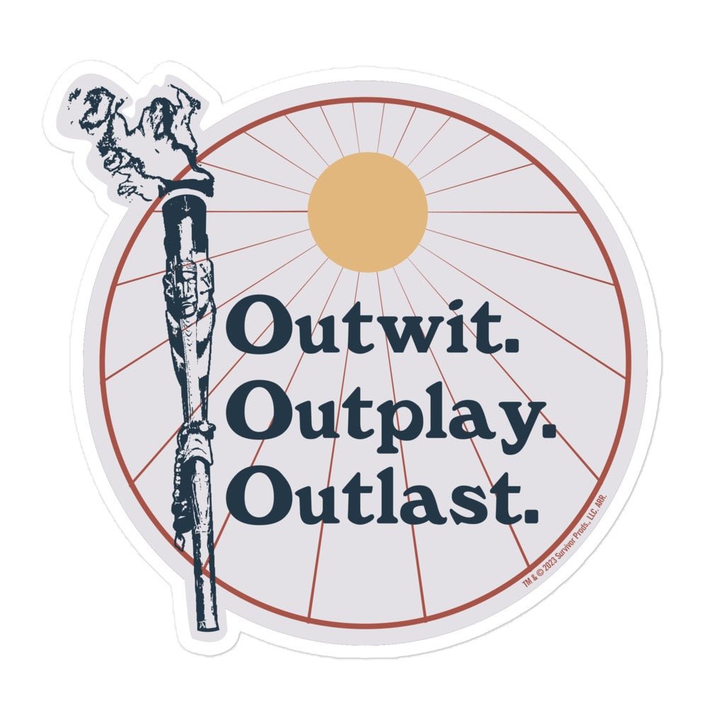 Survivor Outwit, Outplay, Outlast Torch Sticker - Paramount Shop