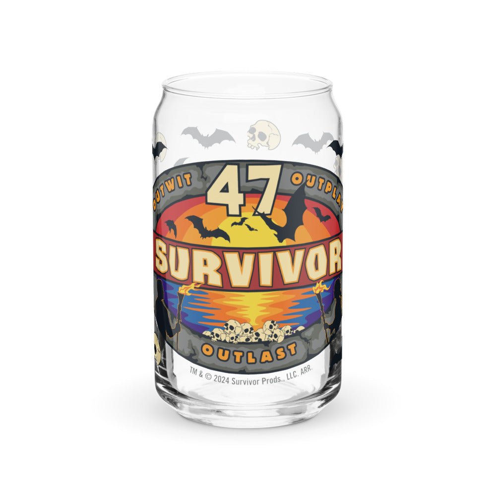 Survivor Season 47 Logo Can - Shaped Glass - Paramount Shop