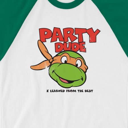 Teenage Mutant Ninja Turtles Party Dude Unisex 3/4 Sleeve Raglan Shirt - Paramount Shop