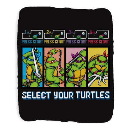 Teenage Mutant Ninja Turtles Select Your Turtles Grey Sherpa Blanket - Paramount Shop