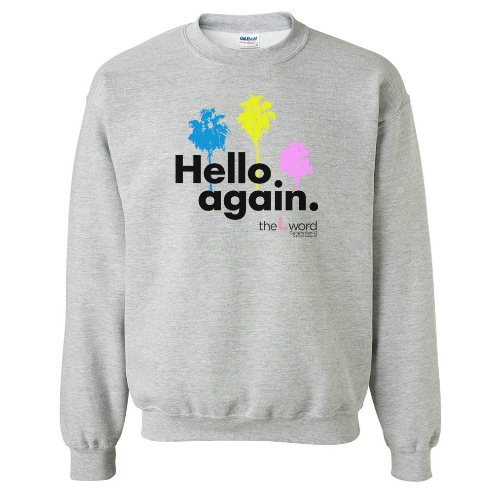 The L Word: Generation Q Hello Again Palm Trees Fleece Crewneck Sweatshirt - Paramount Shop