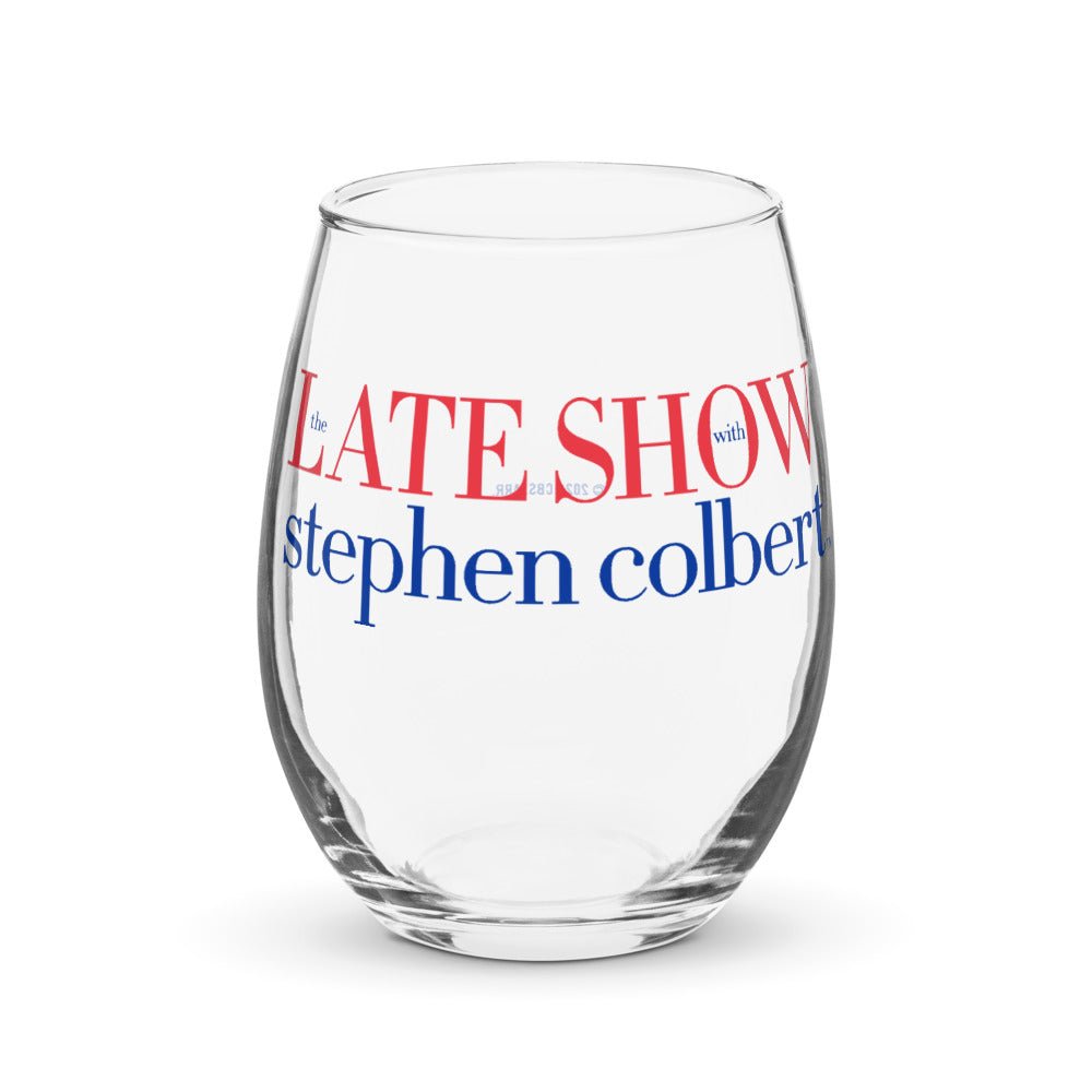 The Late Show with Stephen Colbert Logo Wine Glass - Paramount Shop