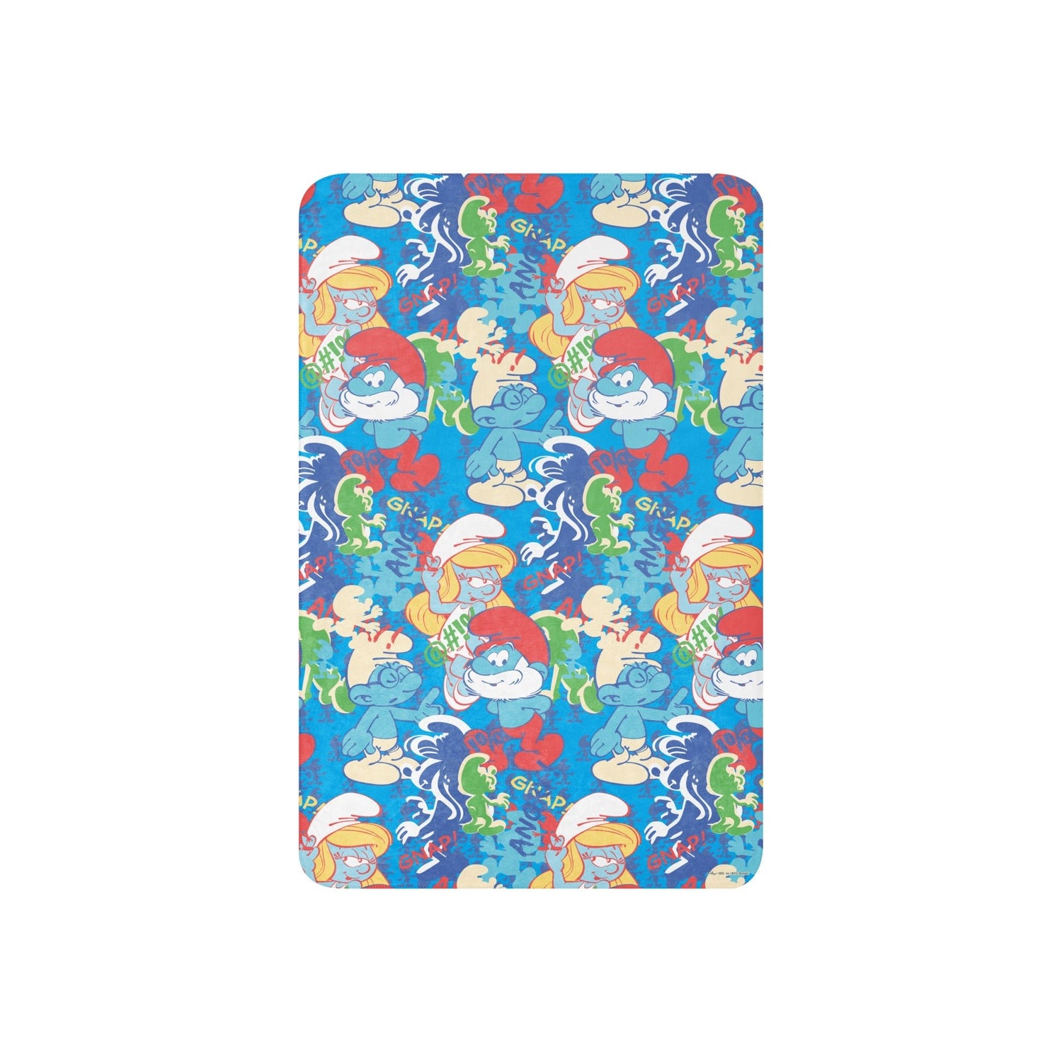 The Smurfs Collage Sherpa Blanket - Paramount Shop