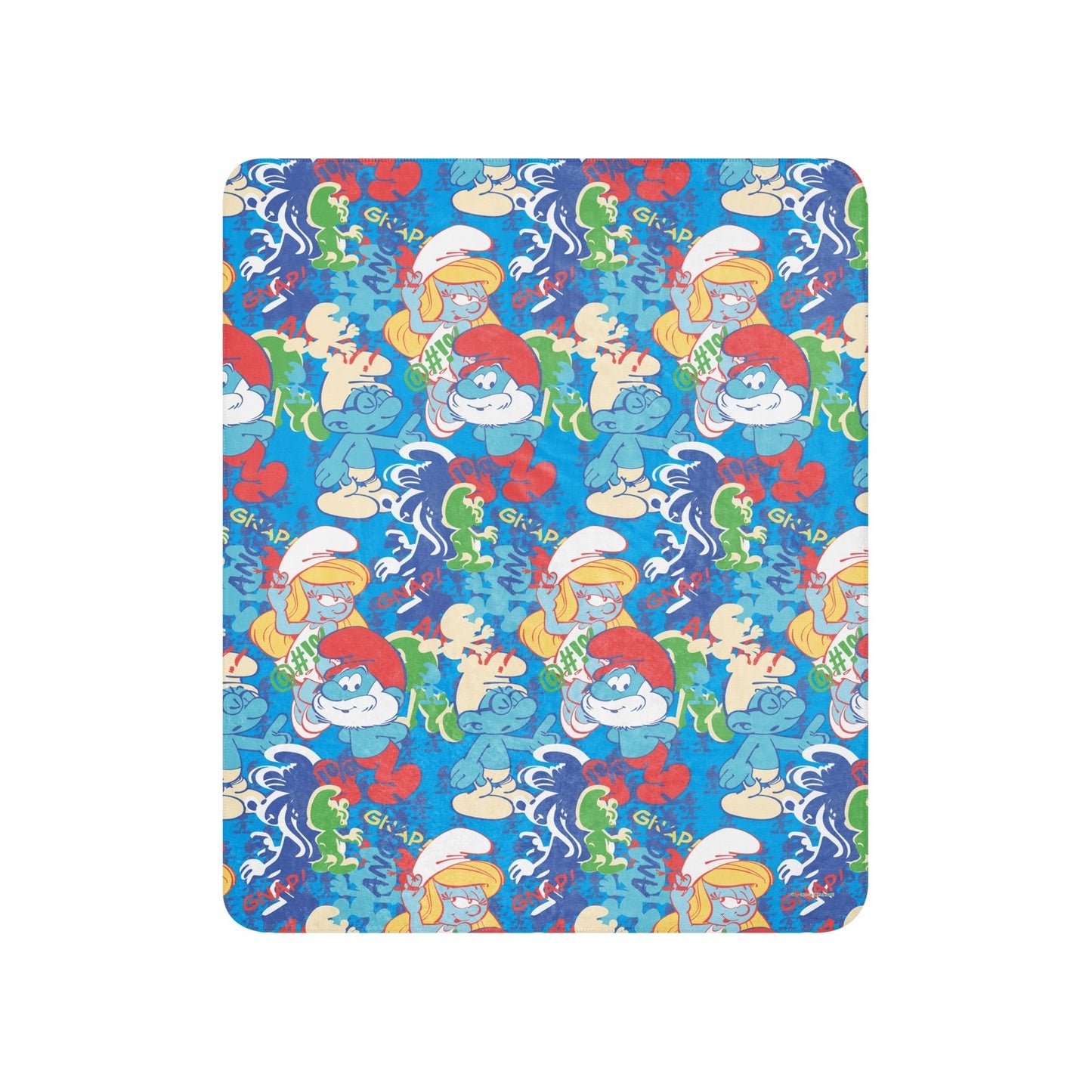 The Smurfs Collage Sherpa Blanket - Paramount Shop