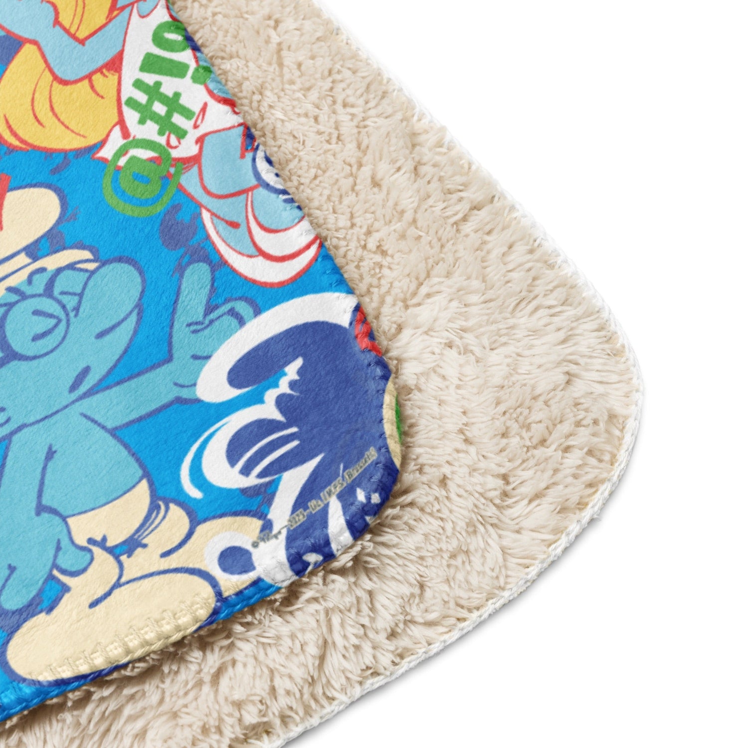 The Smurfs Collage Sherpa Blanket - Paramount Shop