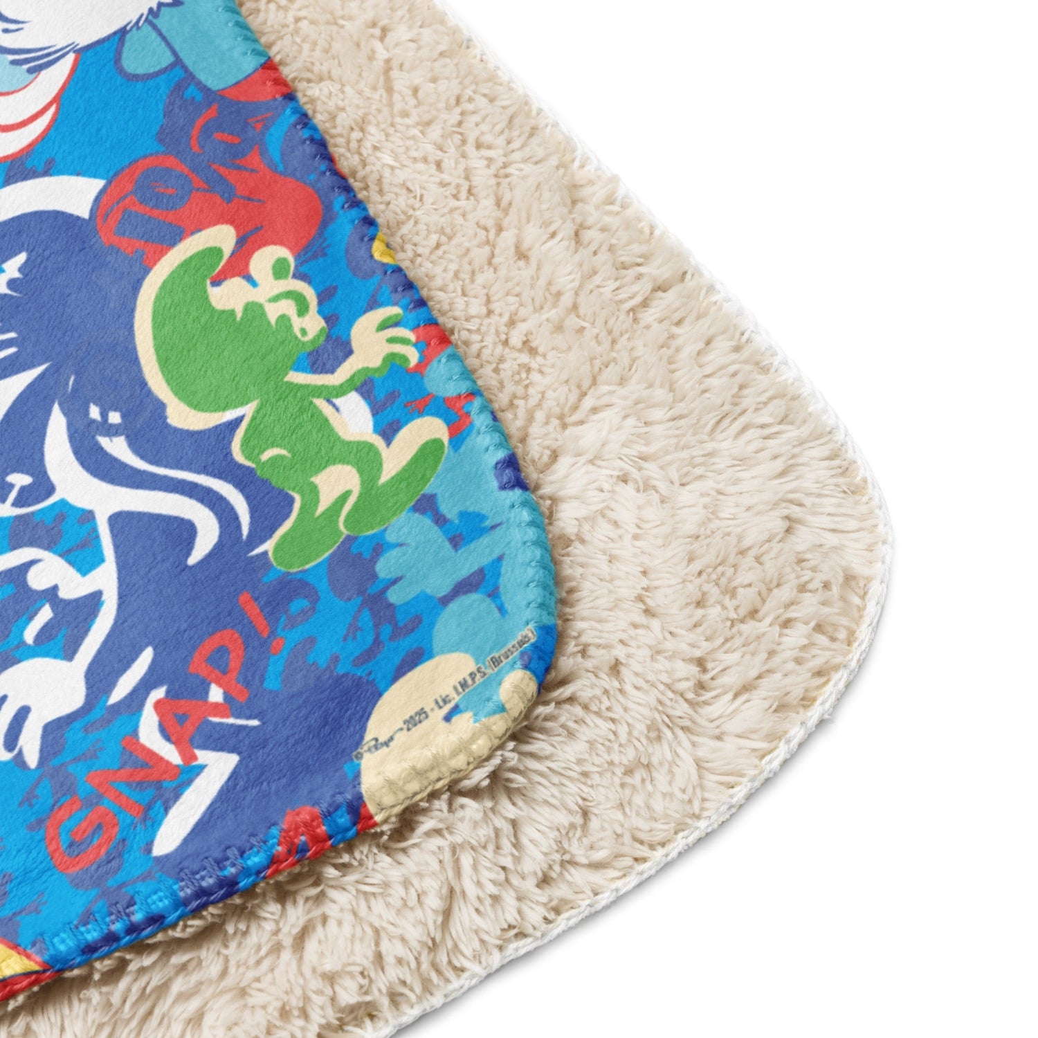 The Smurfs Collage Sherpa Blanket - Paramount Shop