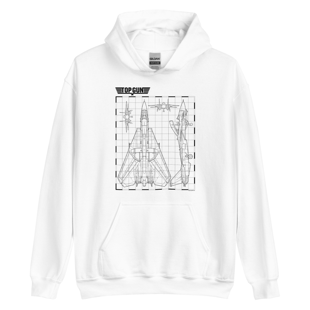 Top Gun Fighter Jet Schematics Hooded Sweatshirt - Paramount Shop