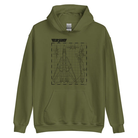 Top Gun Fighter Jet Schematics Hooded Sweatshirt - Paramount Shop