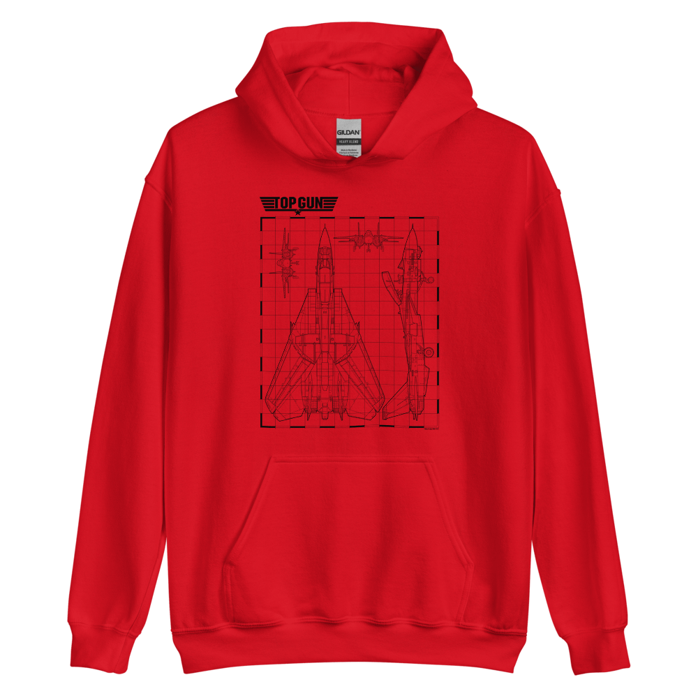 Top Gun Fighter Jet Schematics Hooded Sweatshirt - Paramount Shop