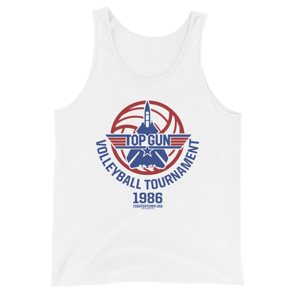 Top Gun Fighter Town USA 1986 Volleyball Tournament Unisex Tank Top - Paramount Shop