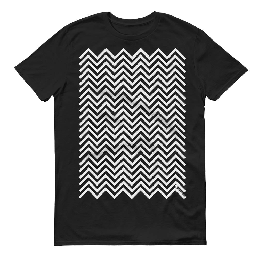 Twin Peaks Schwarzer und weißer Chevron Erwachsene Kurzärmeliges T-Shirt