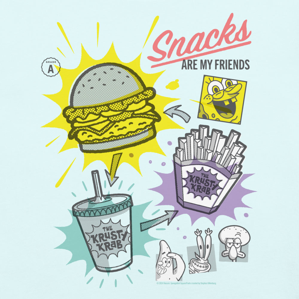 SpongeBob Schwammkopf Snacks sind meine Freunde Komfort Farben T-Shirt