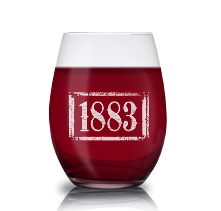 Yellowstone 1883 Logo Laser Engraved Stemless Wine Glass - Paramount Shop