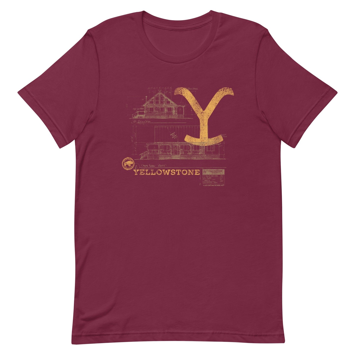 Yellowstone Blueprint Rip's House T - shirt - Paramount Shop