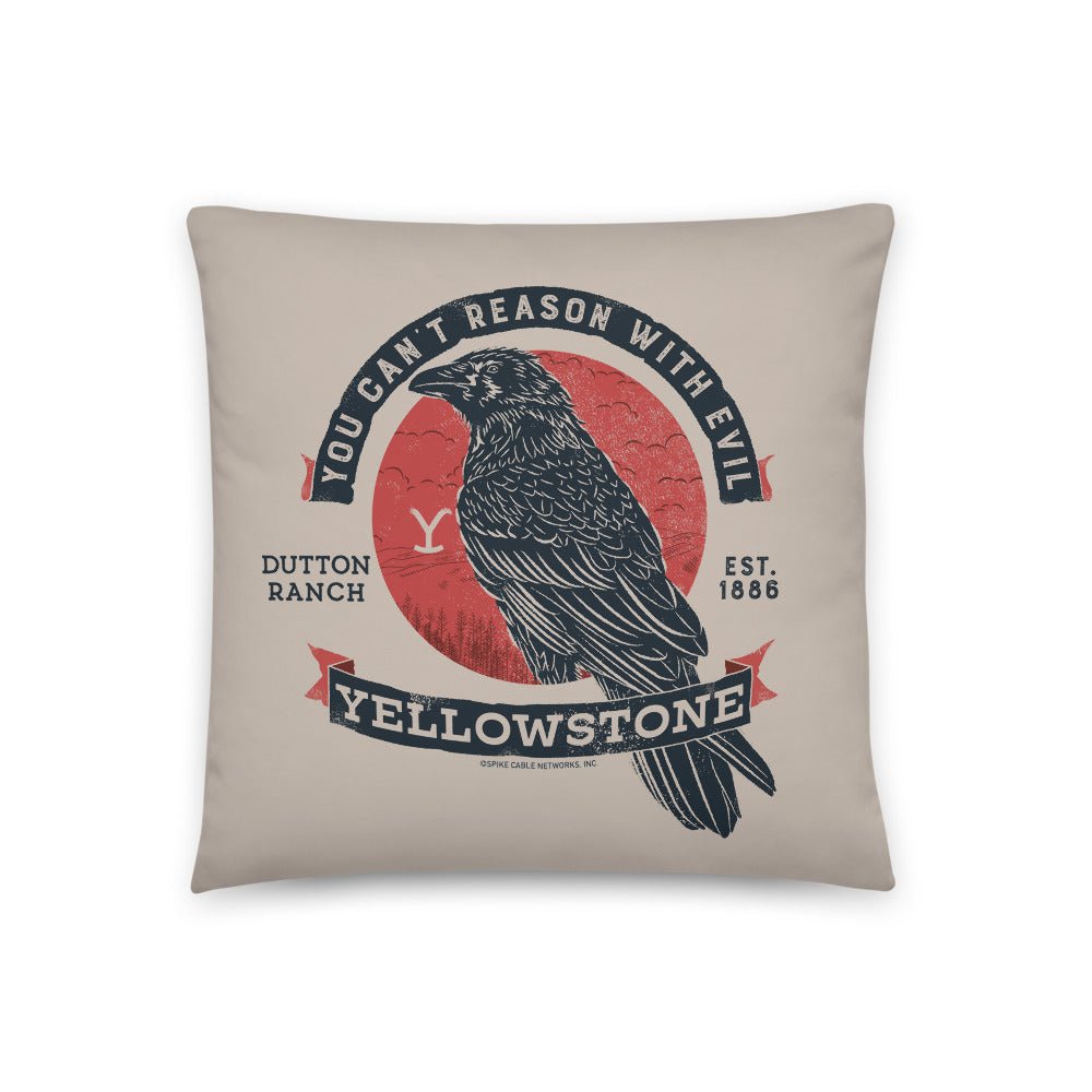 Yellowstone Can't Reason With Evil Throw Pillow - Paramount Shop