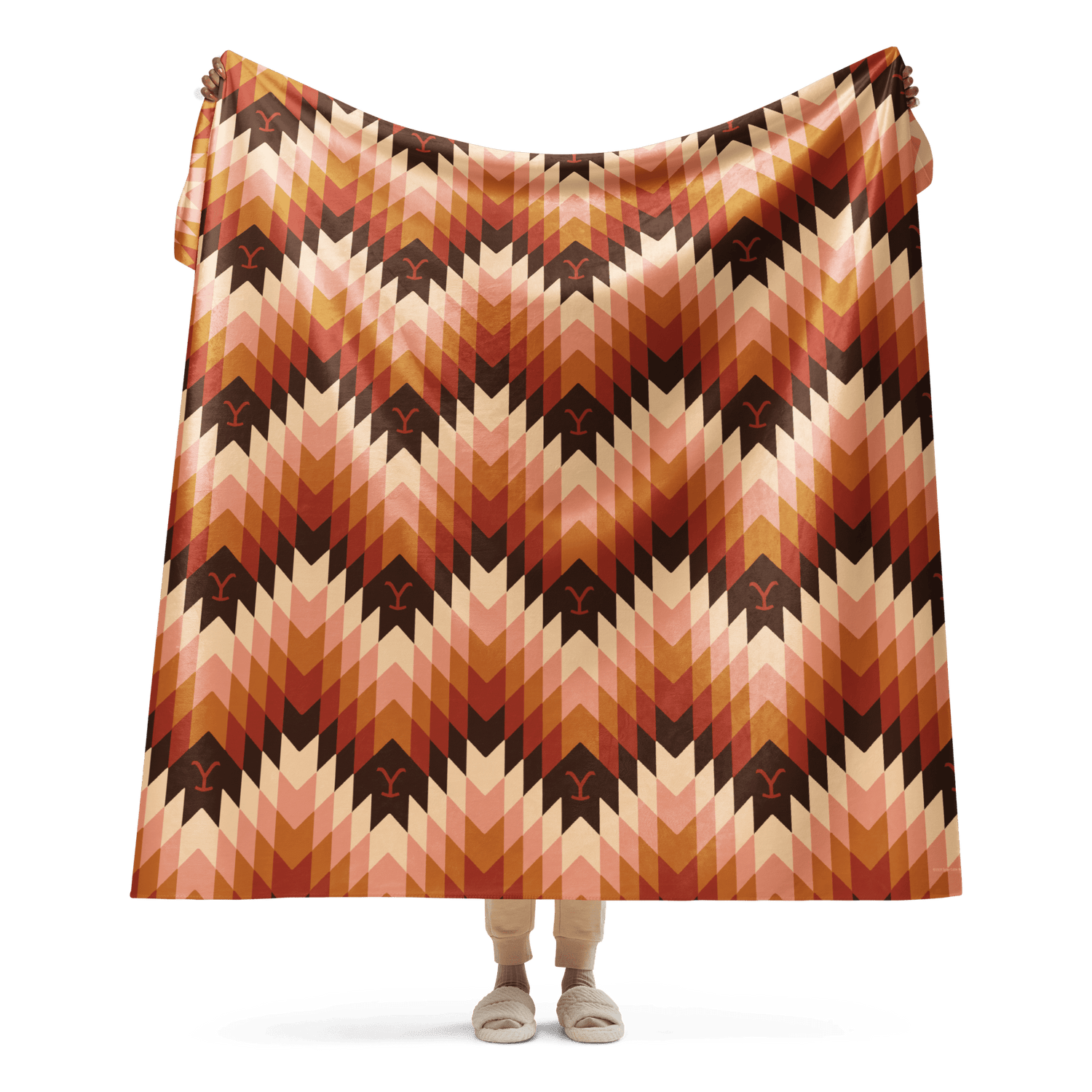 Yellowstone Chevron Pattern Sherpa Blanket - Paramount Shop