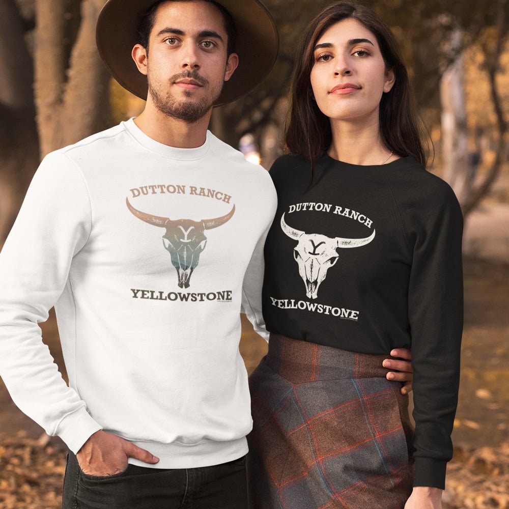 Yellowstone Cow Skull Adult Long Sleeve T - Shirt - Paramount Shop