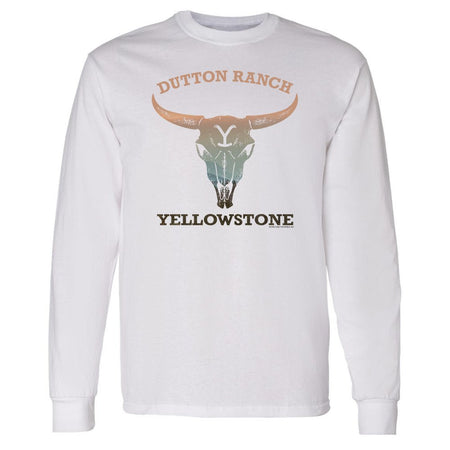 Yellowstone Cow Skull Adult Long Sleeve T - Shirt - Paramount Shop