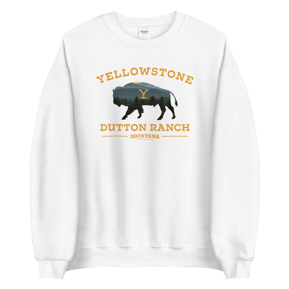 Yellowstone Dutton Ranch Bison Fleece Crewneck Sweatshirt - Paramount Shop