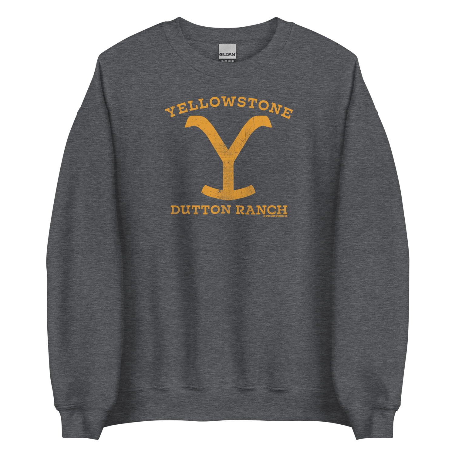 Yellowstone Dutton Ranch Distressed Logo Fleece Crewneck Sweatshirt - Paramount Shop