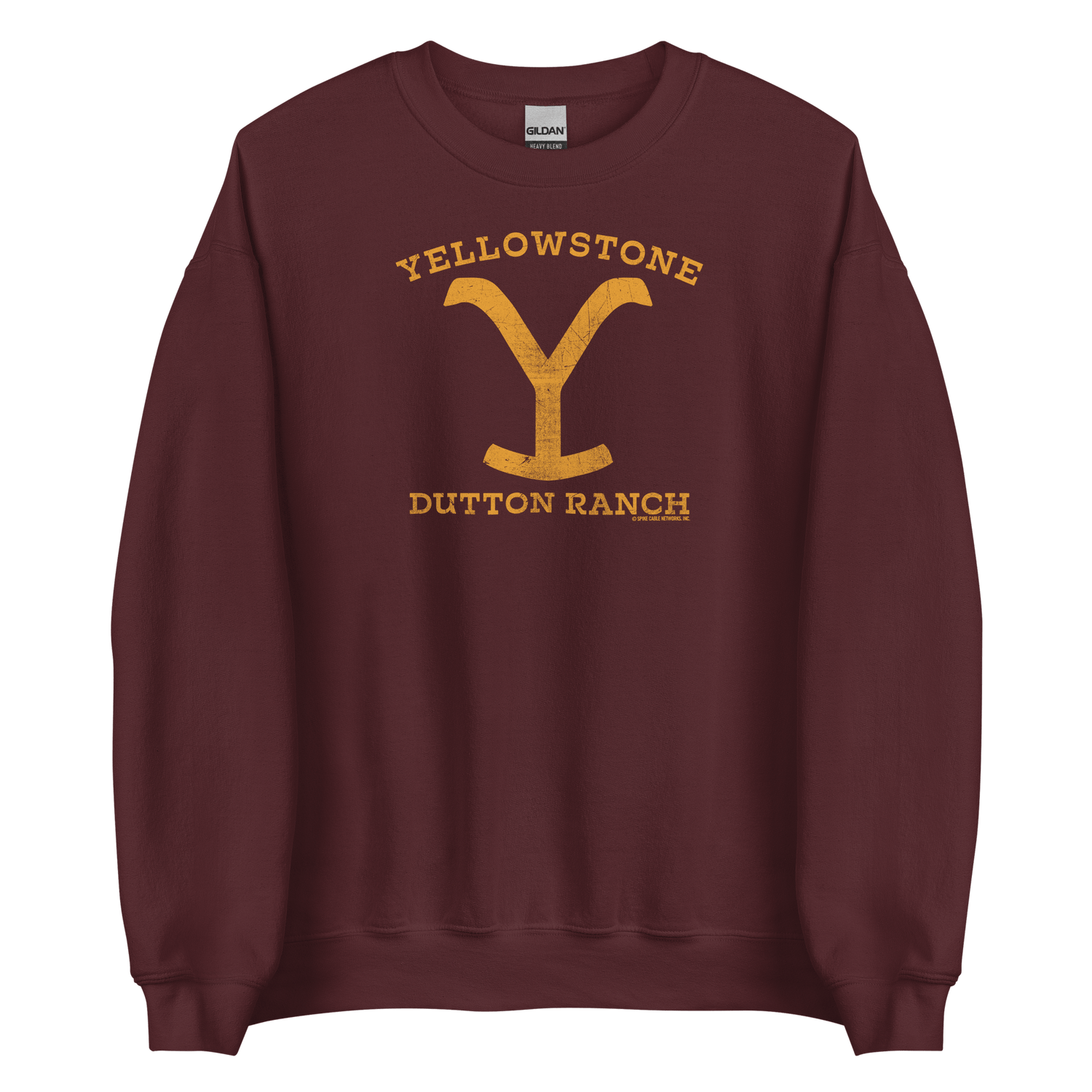 Yellowstone Dutton Ranch Distressed Logo Fleece Crewneck Sweatshirt - Paramount Shop