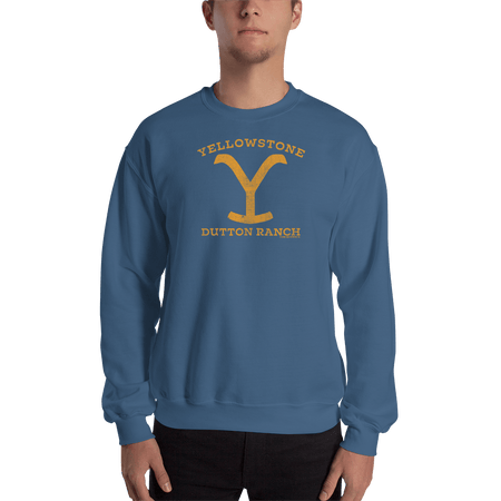 Yellowstone Dutton Ranch Distressed Logo Fleece Crewneck Sweatshirt - Paramount Shop