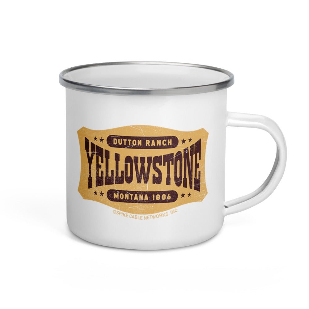 Yellowstone Dutton Ranch Enamel Camping White Mug - Paramount Shop