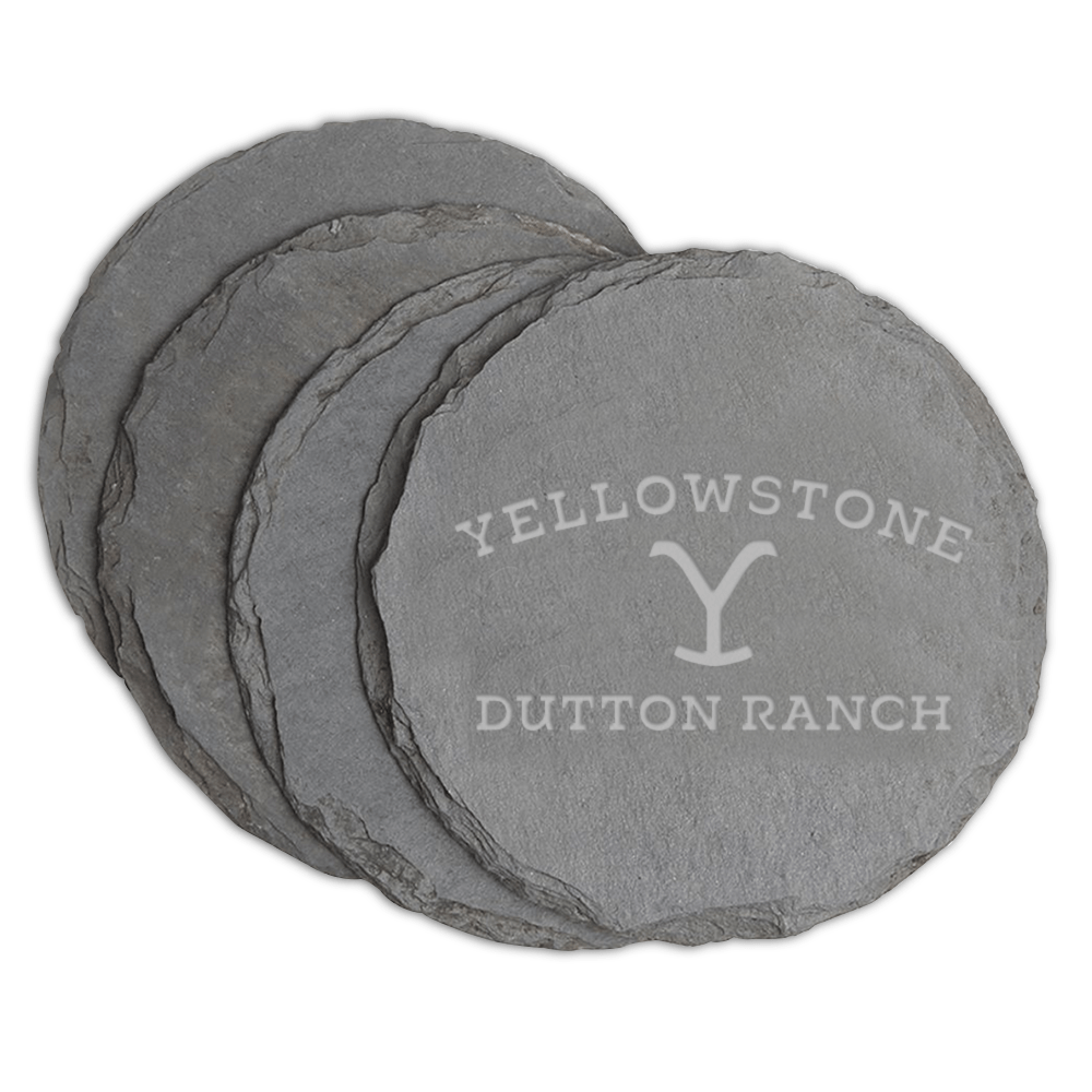 Yellowstone Dutton Ranch Etched Slate Coasters - Paramount Shop