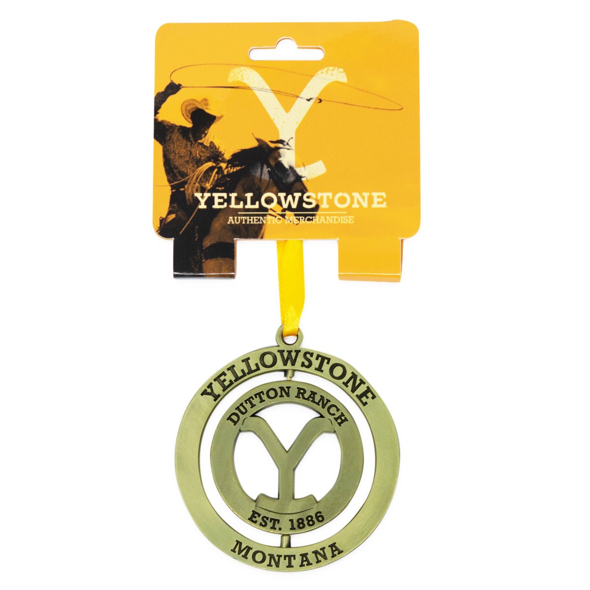 Yellowstone Dutton Ranch Gold 3D Spinner Ornament - Paramount Shop