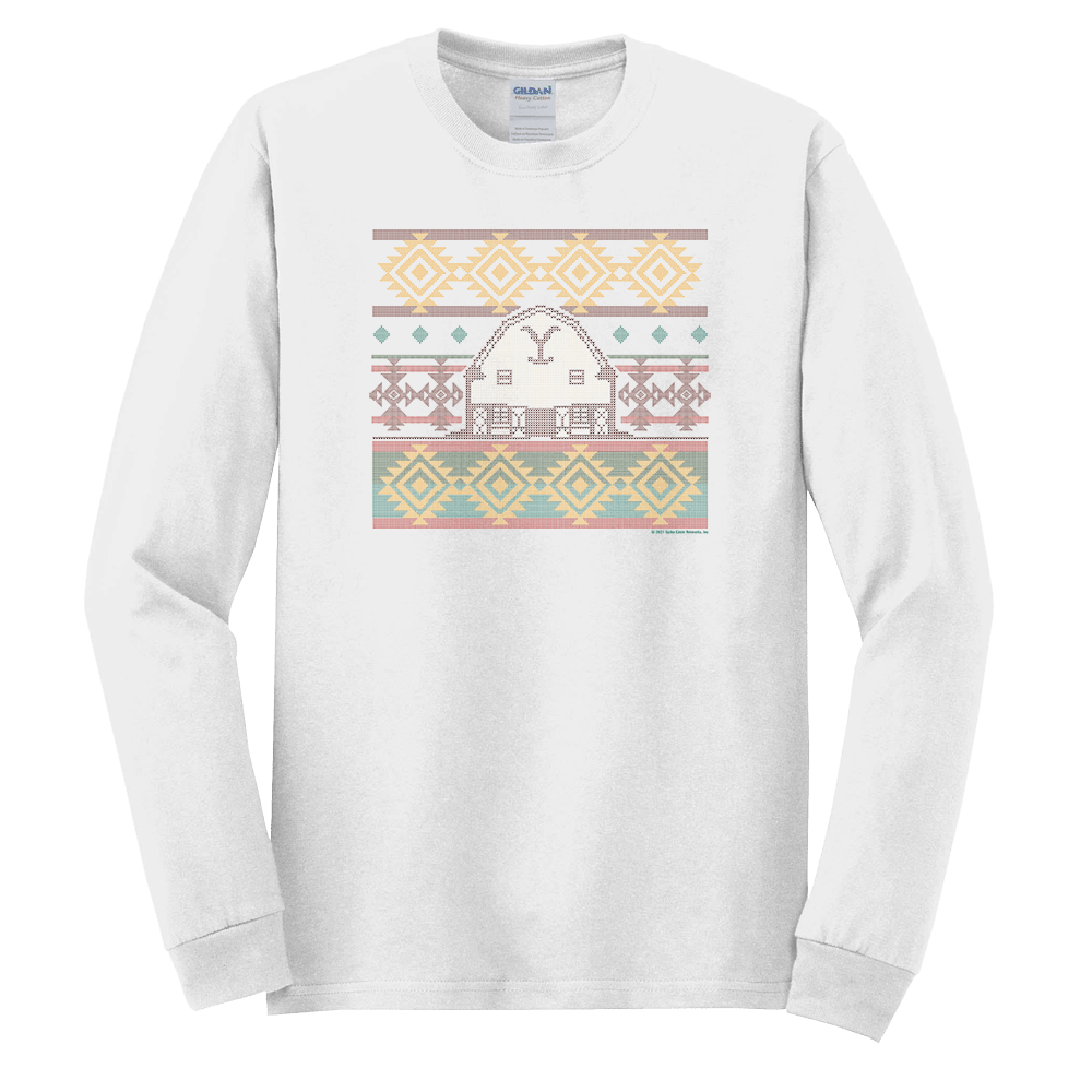 Yellowstone Dutton Ranch Holiday Barn Adult Long Sleeve T - Shirt - Paramount Shop