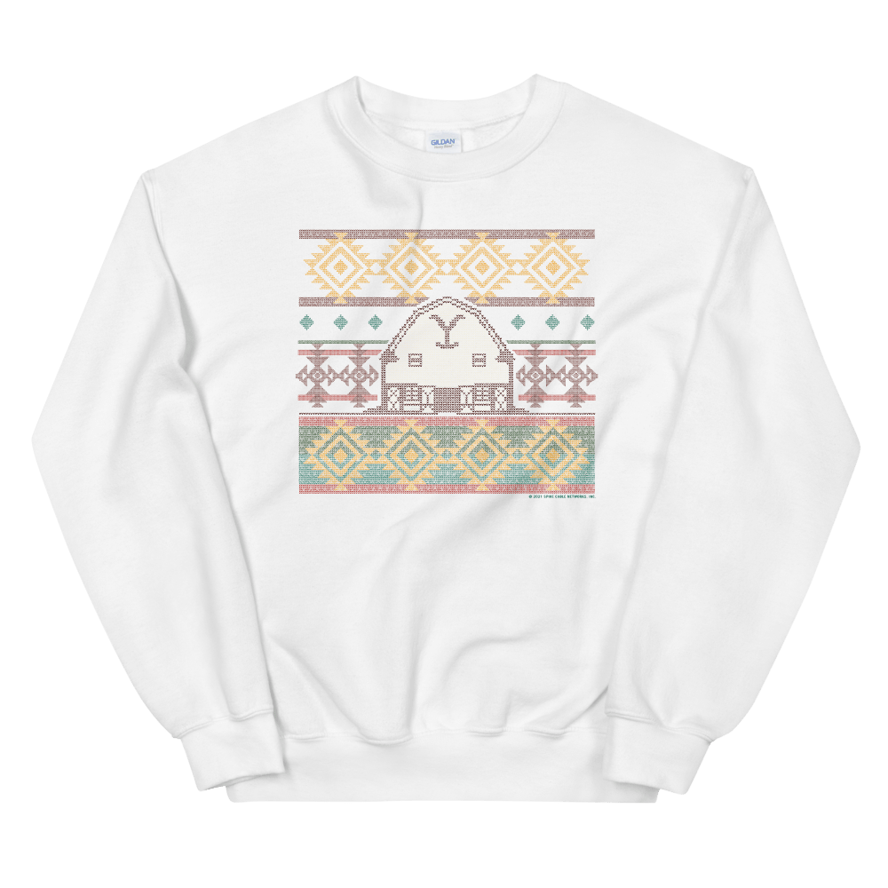 Yellowstone Dutton Ranch Holiday Barn Fleece Crewneck Sweatshirt - Paramount Shop