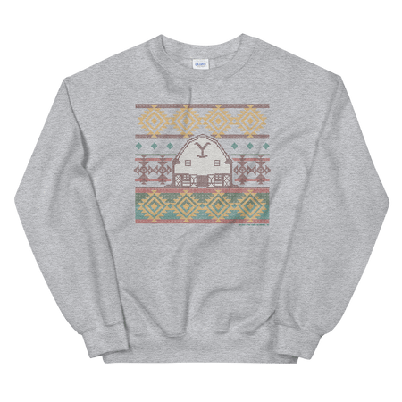 Yellowstone Dutton Ranch Holiday Barn Fleece Crewneck Sweatshirt - Paramount Shop