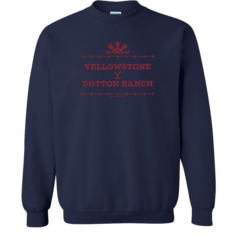 Yellowstone Dutton Ranch Holiday Logo Fleece Crewneck Sweatshirt - Paramount Shop