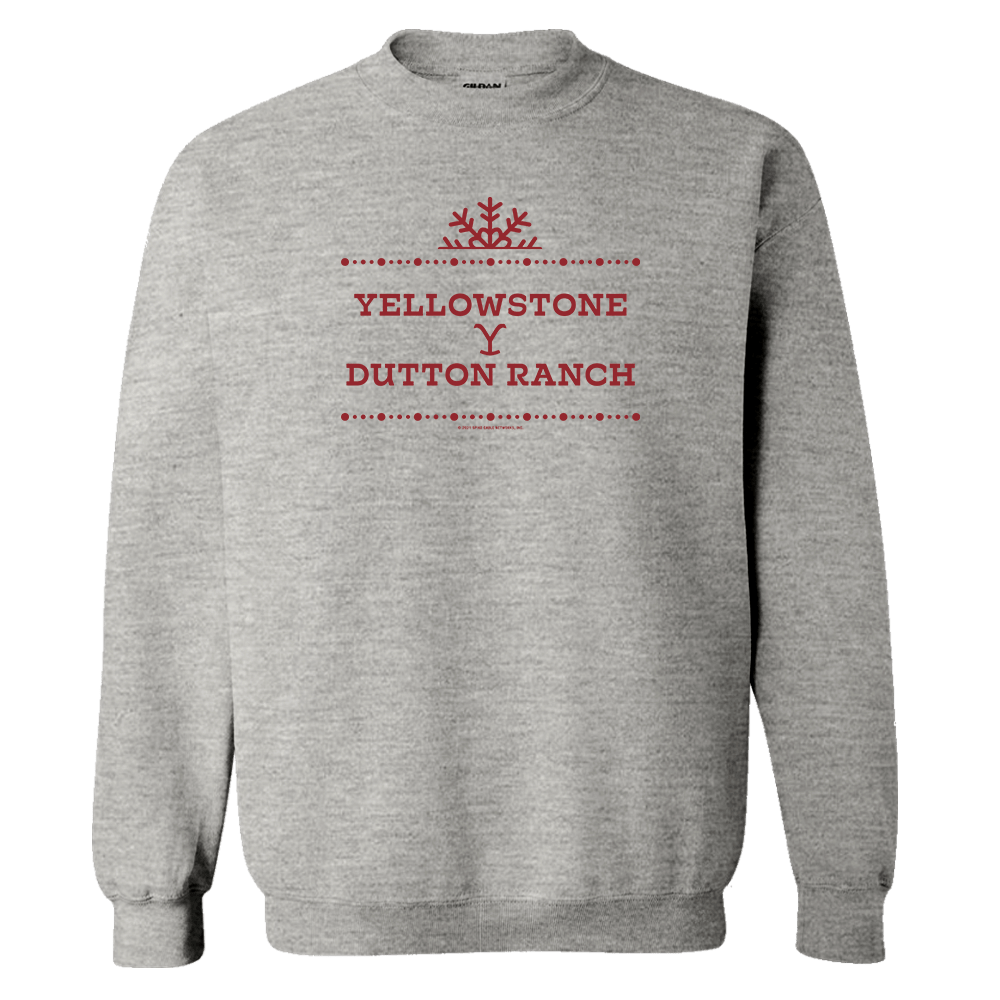 Yellowstone Dutton Ranch Holiday Logo Fleece Crewneck Sweatshirt - Paramount Shop