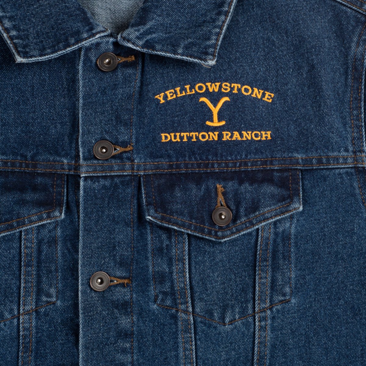 Yellowstone Dutton Ranch Logo Embroidered Denim Jacket - Paramount Shop