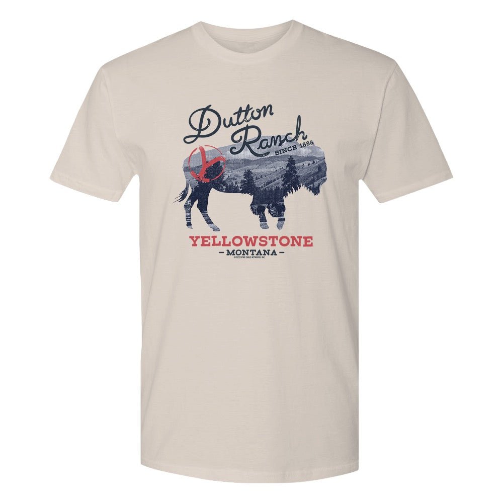 Yellowstone Dutton Ranch Montana Bison Adult Short Sleeve T - Shirt - Paramount Shop