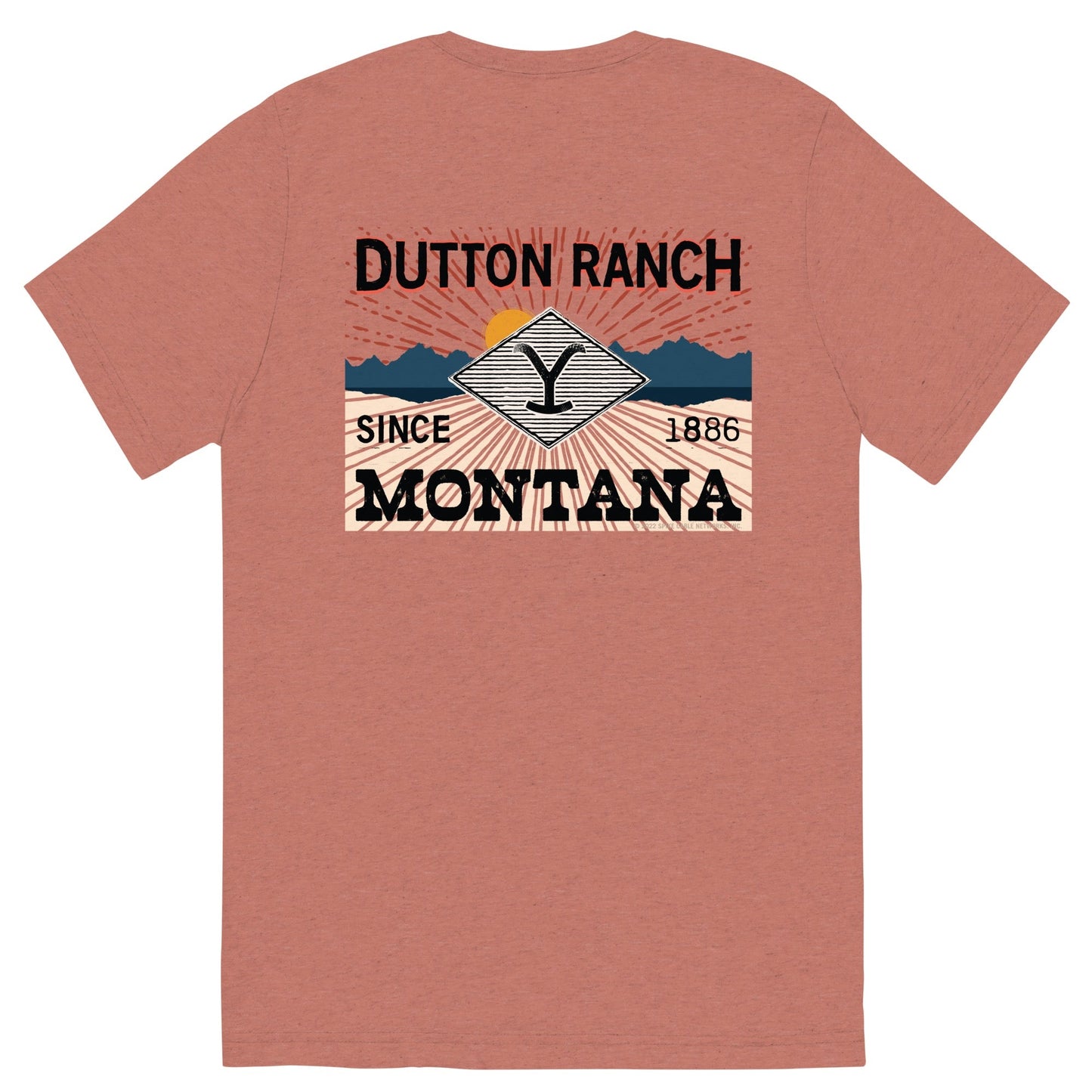 Yellowstone Dutton Ranch Montana Tri - Blend Short Sleeve T - Shirt - Paramount Shop