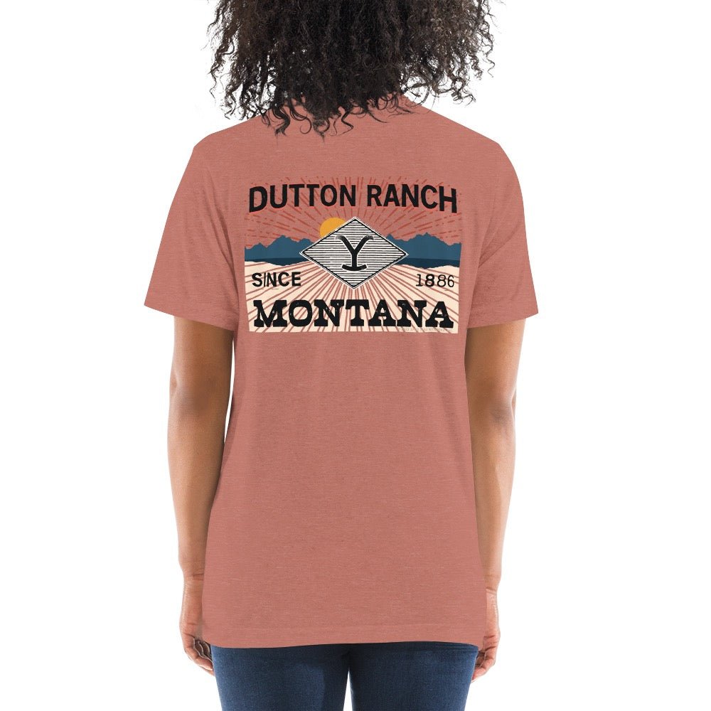 Yellowstone Dutton Ranch Montana Tri - Blend Short Sleeve T - Shirt - Paramount Shop