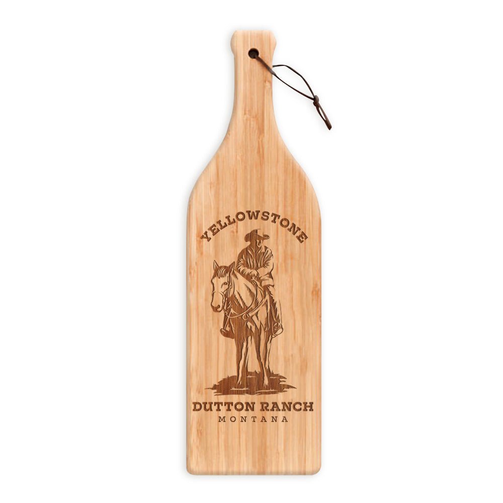 Yellowstone Dutton Ranch Montana Wine Bottle Cutting Board - Paramount Shop