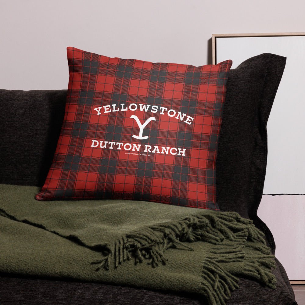 Yellowstone Dutton Ranch Plaid Pillow - Paramount Shop