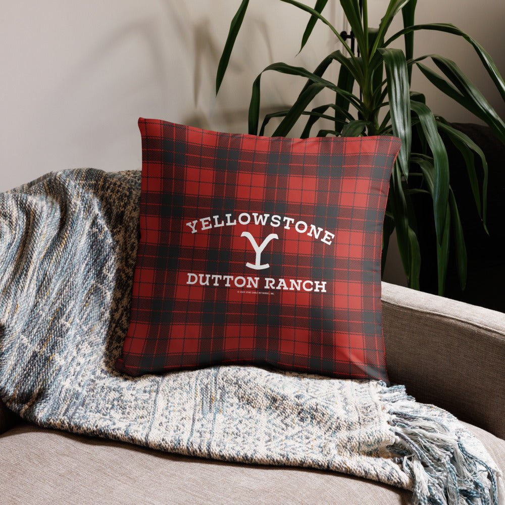 Yellowstone Dutton Ranch Plaid Pillow - Paramount Shop