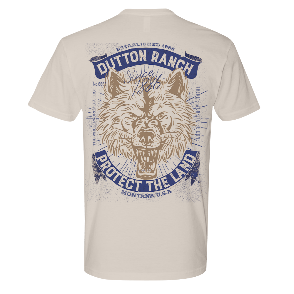 Yellowstone Dutton Ranch Protect The Land Wolf Adult Short Sleeve T - Shirt - Paramount Shop