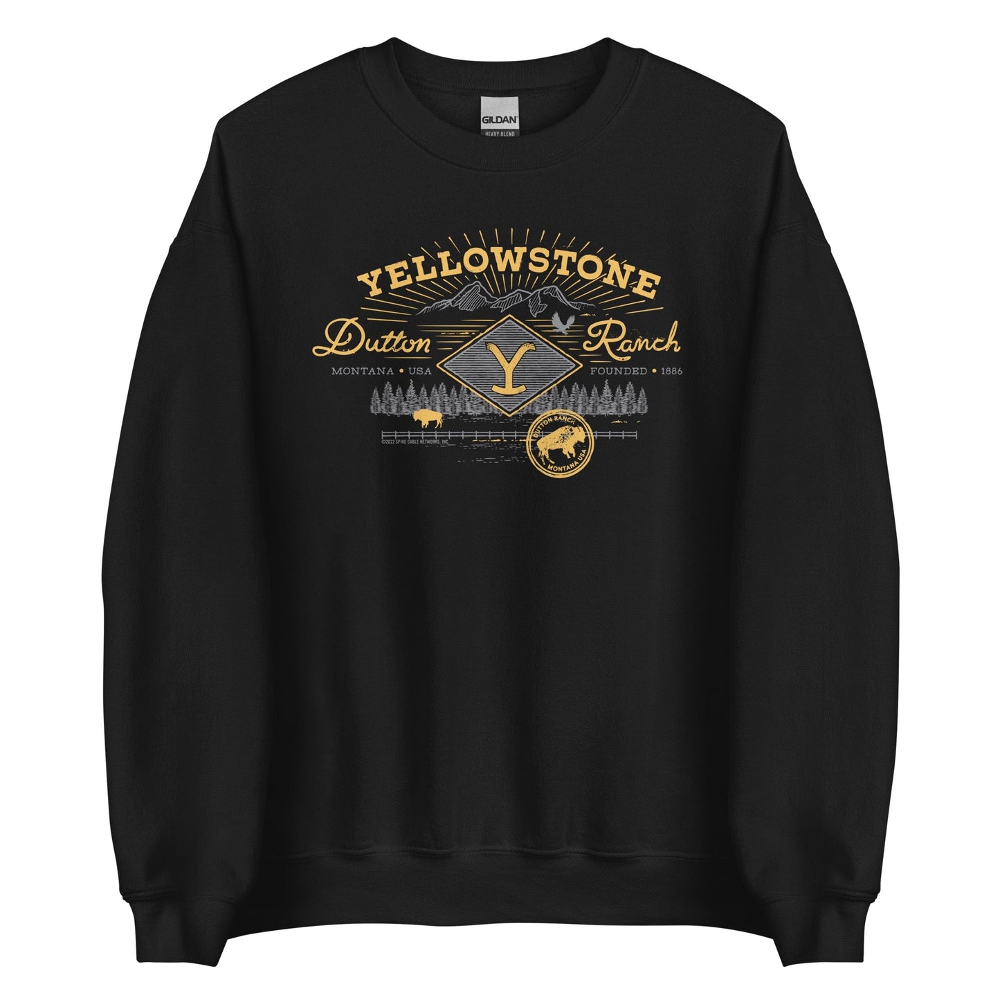 Yellowstone Dutton Ranch Scenery Fleece Crewneck Sweatshirt - Paramount Shop