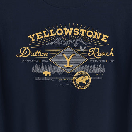 Yellowstone Dutton Ranch Scenery Fleece Crewneck Sweatshirt - Paramount Shop